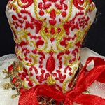 Red and White Embroidered Dress